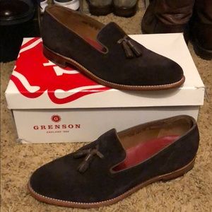Men’s chocolate suede loafers